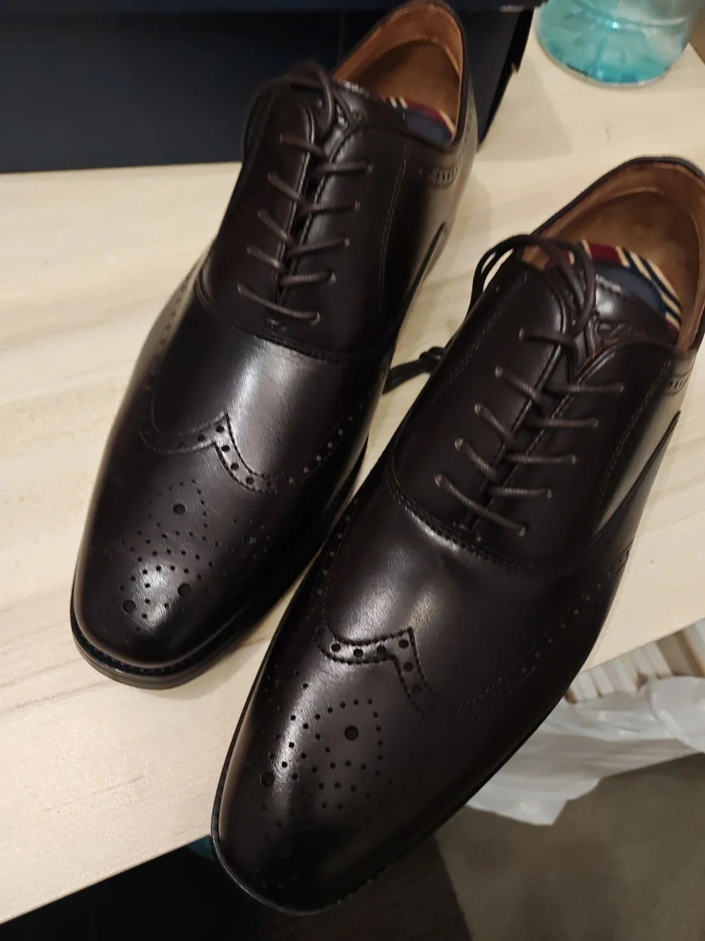Brooks Brothers Dark Brown Leather Wingtip Oxfords 8